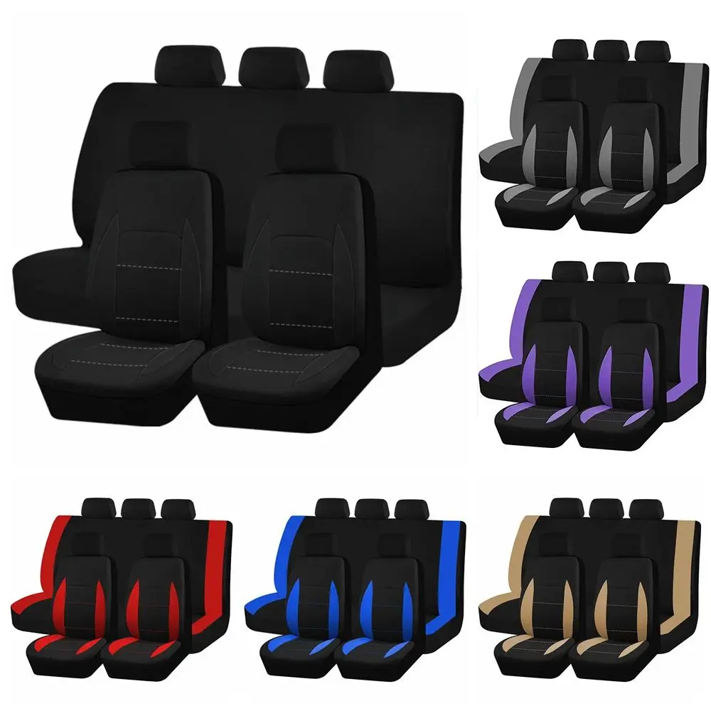 

New Polyester Fabric Sporty Car Seat Covers Full Auto Protect Car Seat Protector Auto Protect Covers Car Accessories