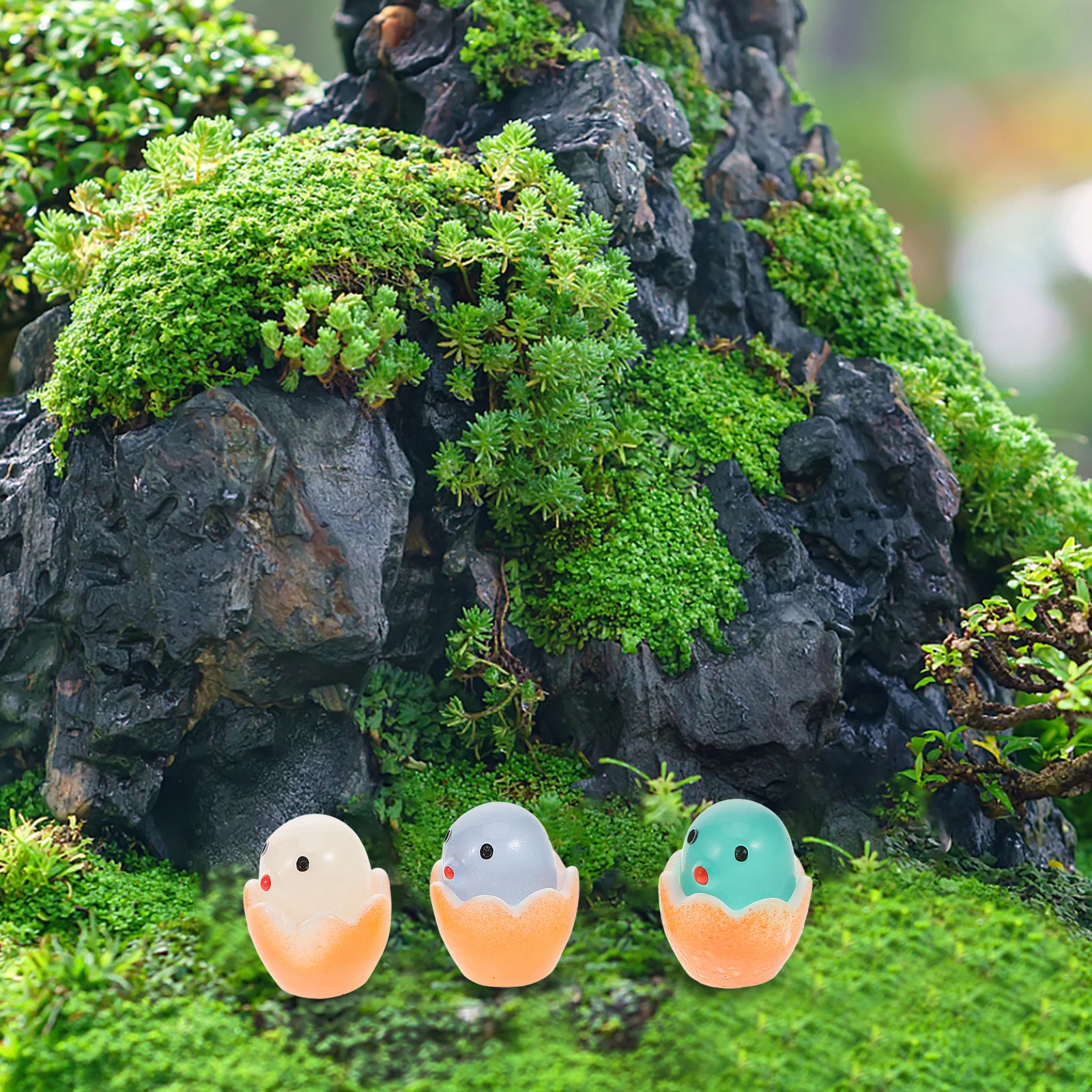 

20pcs Hanging Decor Resin Mini Landscape Figurines Adorable Desk Home Office Crafts Luminous Chick Sculptures Tiny