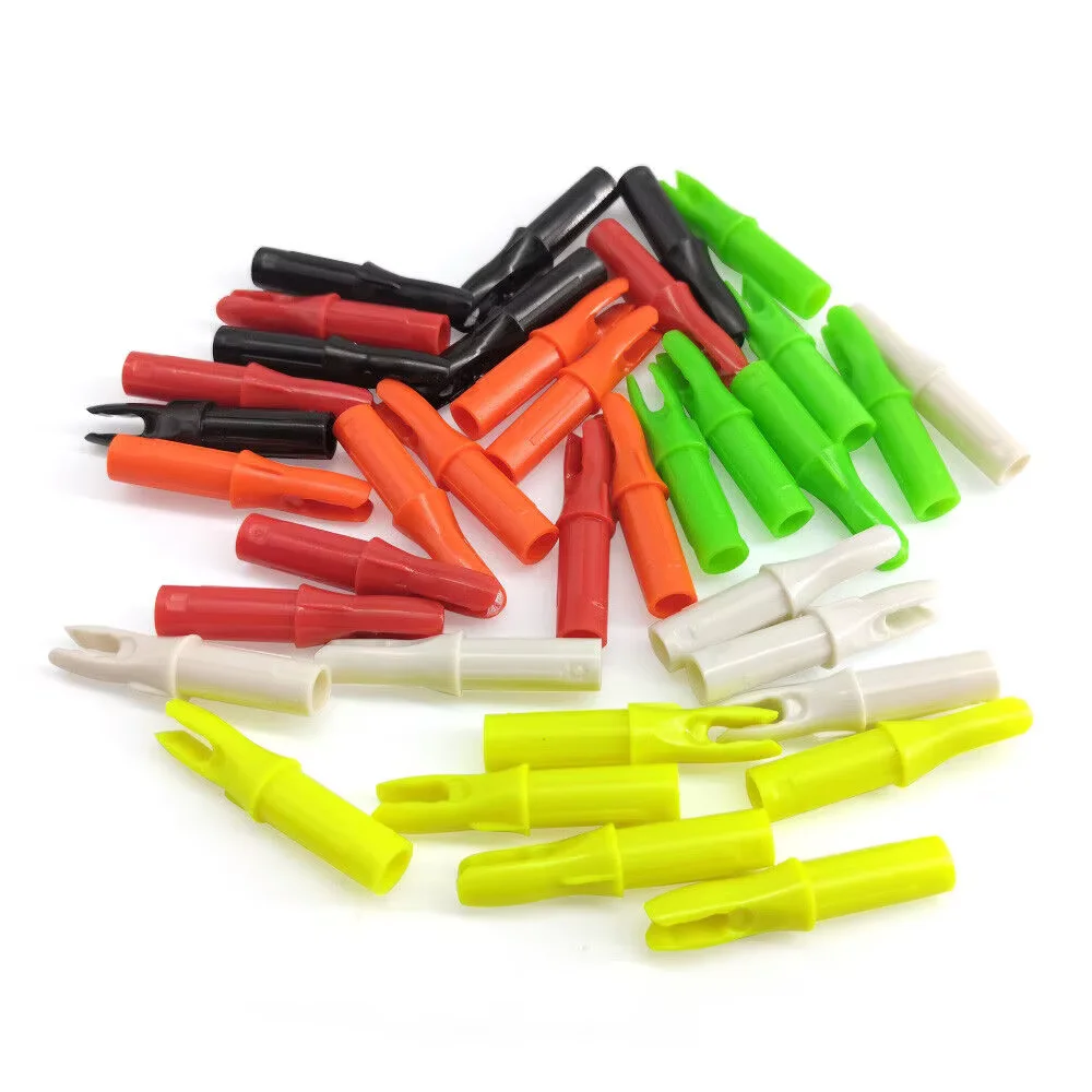 50pcs Archery Arrow Nocks For ID6.2mm Carbon Arrow Shaft Plastic Arrow Tails DIY Arrow Knocks