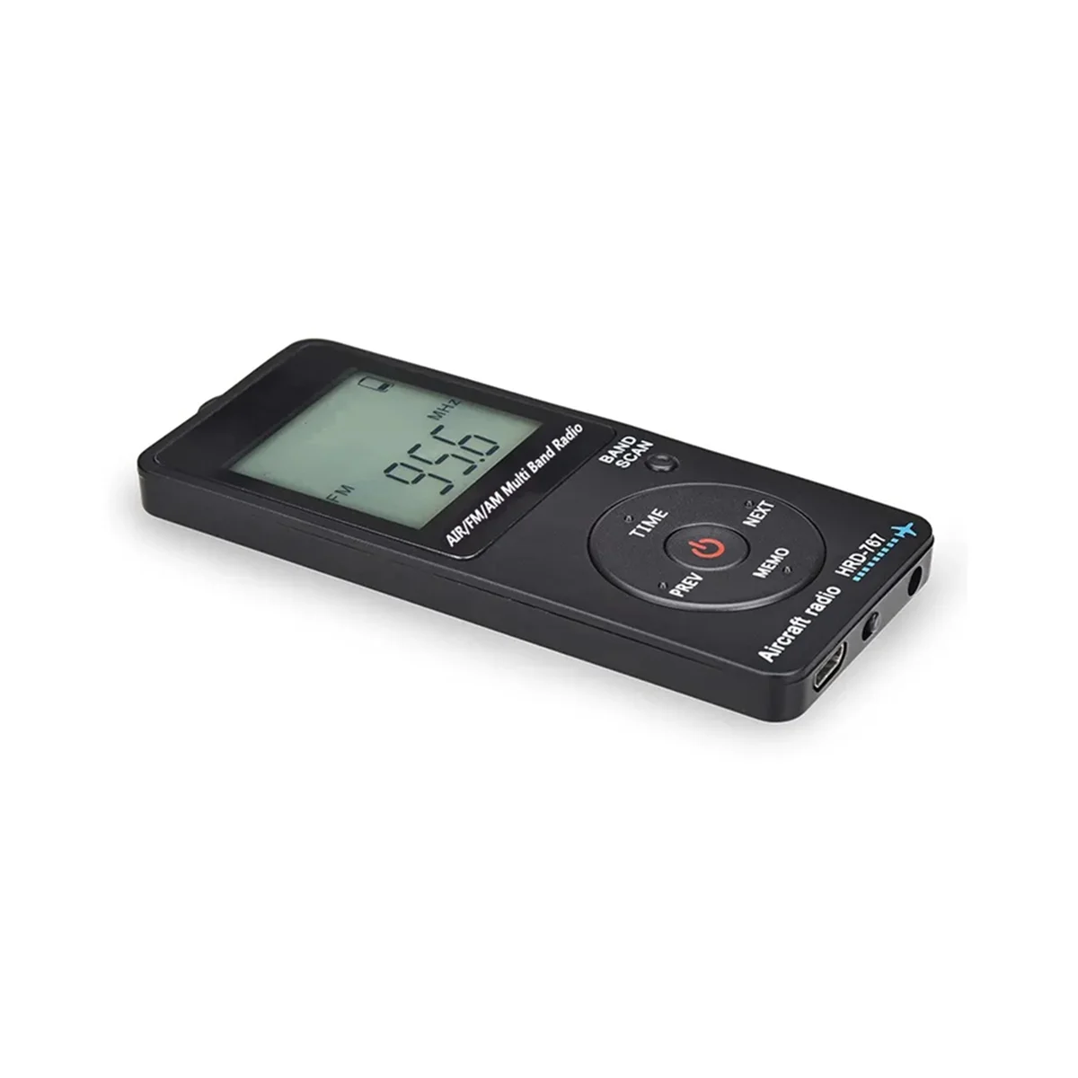 M85K -767 Mini Pocket Radio Aircraft Band Receiver Portable Radios LCD Display Lock Button FM/AM/AIR Radio with Earphone