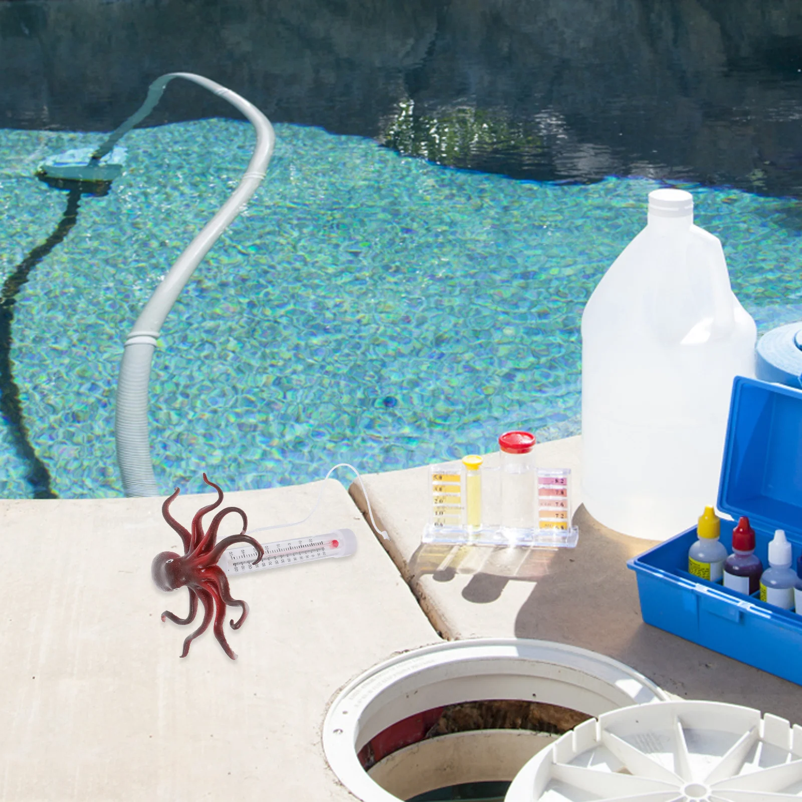 

Octopus Floating Pool Thermometer Easy Read Water Temperature Meter for Swimming Pools Spas Hot Tubs Pond Fish Tanks