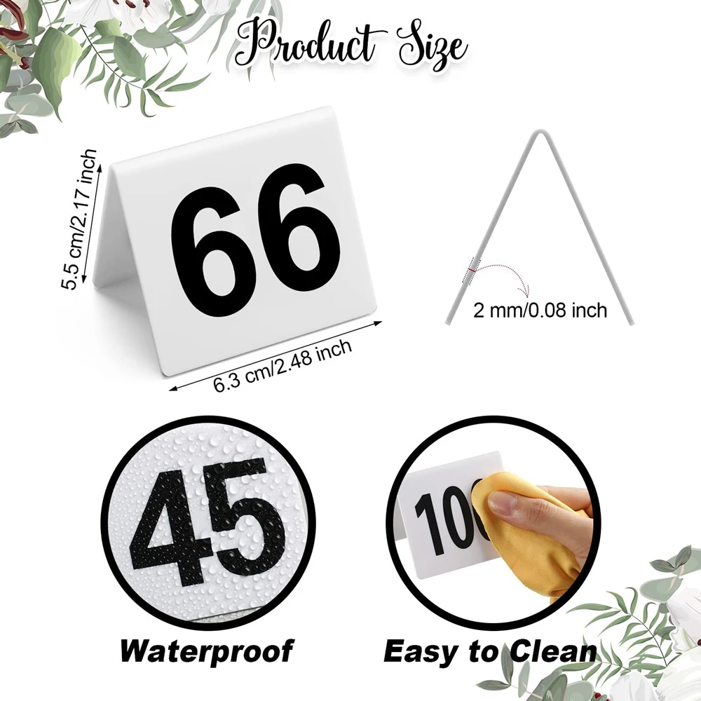10Pcs V Shaped Acrylic Table Numbers Signs Restaurant Place Cards Evidence Markers Scene Accessories Reusable Game Supplies