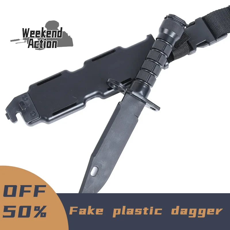 Rubber Knife Training with Sheath, Fake plastic dagger, Flexible and Soft Fixed Blade Suitable for props, Halloween martial arts