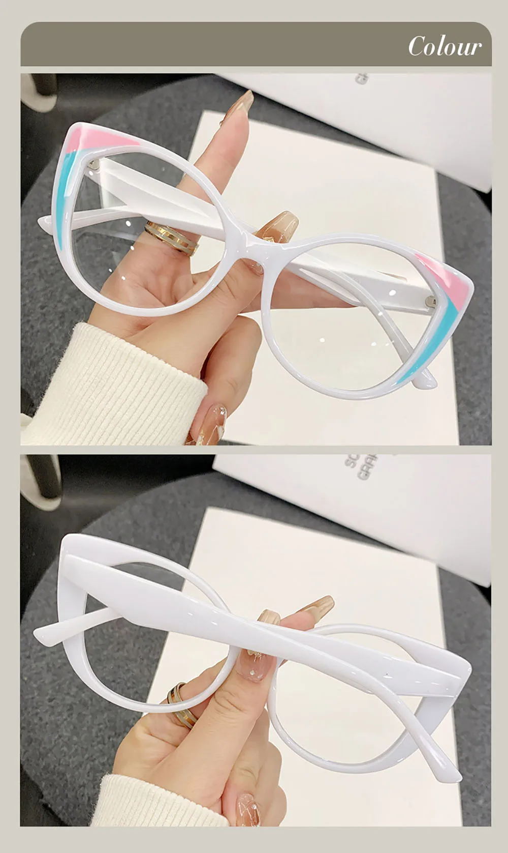 نظارات عين القطة العصرية الكلاسيكية نظارات الكمبيوتر البصرية المضادة للضوء الأزرق نظارات عصرية لحجب الضوء الأزرق للشمس