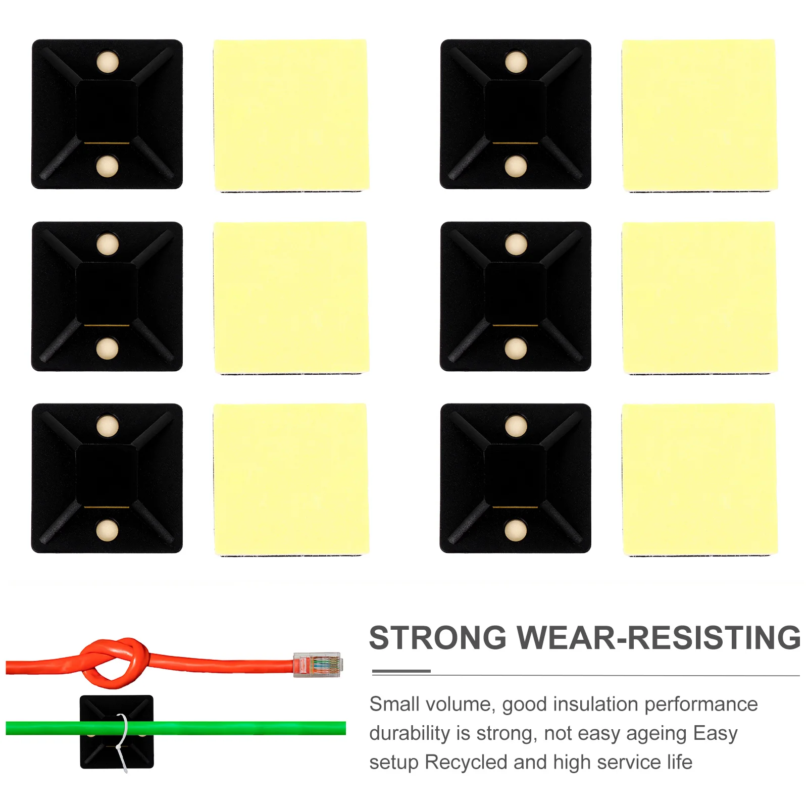 

100Pcs Suction Cable Tie Holder Self-Adhesive Mount Base for Wire Cord Management Heavy Duty Insulating Organizer