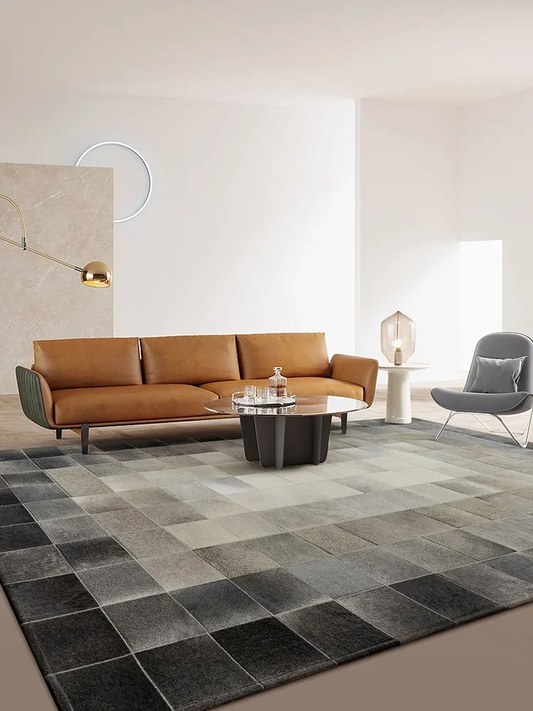 

Irregular Real Cowhide Fur Carpet For Living Room Handmade Patchwork Home Bedroom Rugs Nordic Luxury Sofa Coffee Table Floor Mat