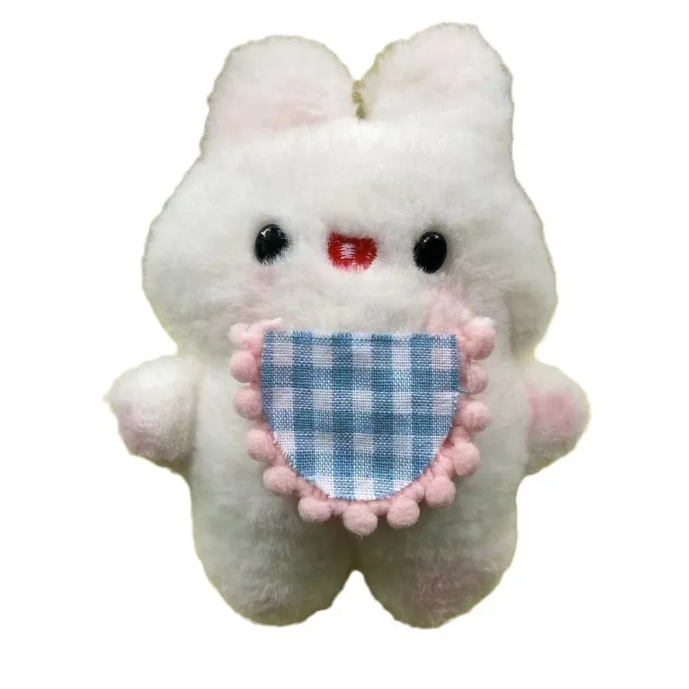 Lovely Cartoon Rabbit Keychains White Stuffed Toy Bunny Doll Key Holder Children Gift Schoolbag Ornament