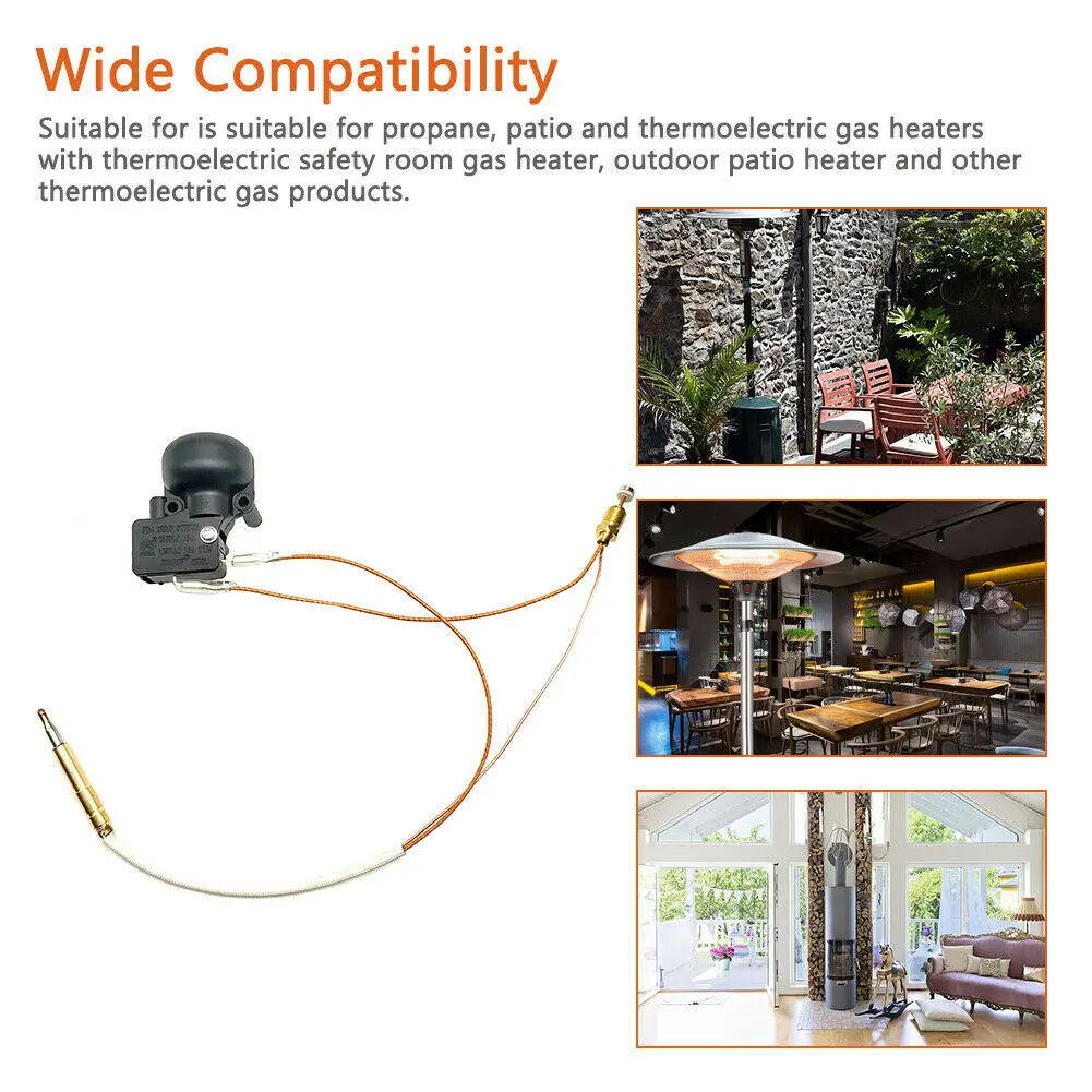 Thermocouple et interrupteur d'inclinaison pour interrupteur de décharge de chauffage, chauffage au propane, chauffe-gaz extérieur, kit de réparation de chauffage