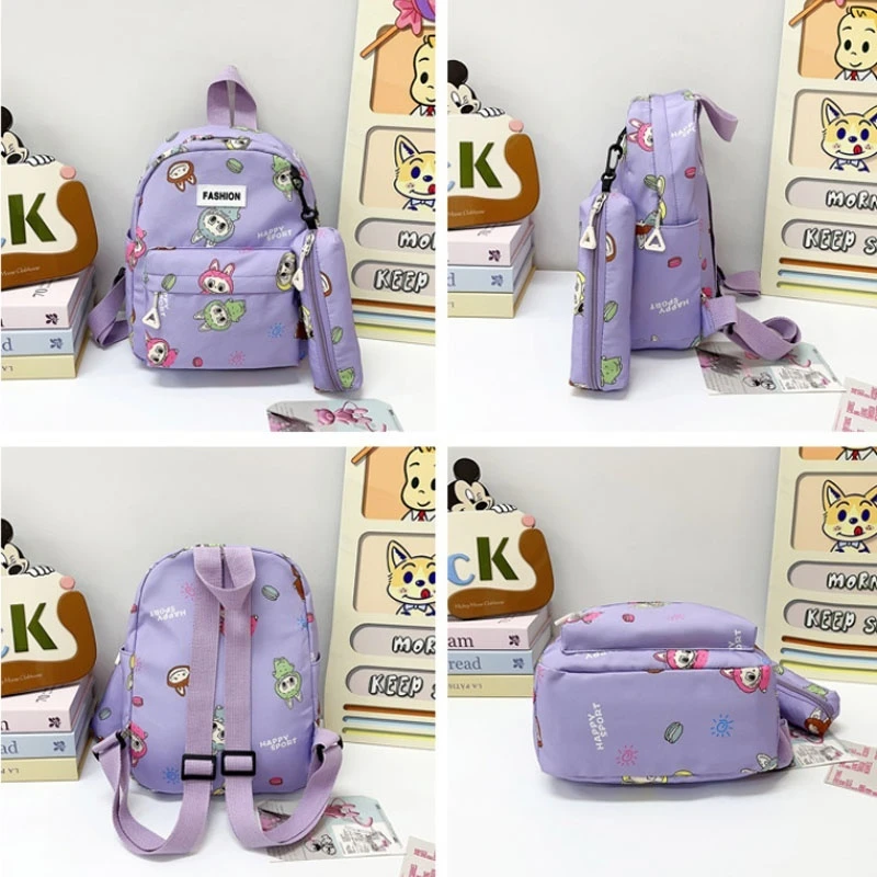 Korean Fashion Labubu Children'S Backpack Lightweight Air Cushion Shoulder Strap Casual Style Waterproof Multi-Color Optionaltoy