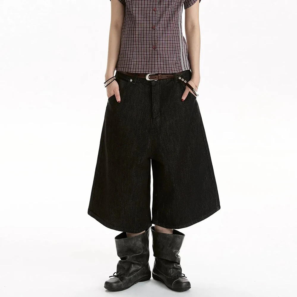 2026 Summer New Unisex Patchwork Wide-Leg Jeans American Retro Fashion Trendy High Street Casual Loose Niche Neutral Bottoms