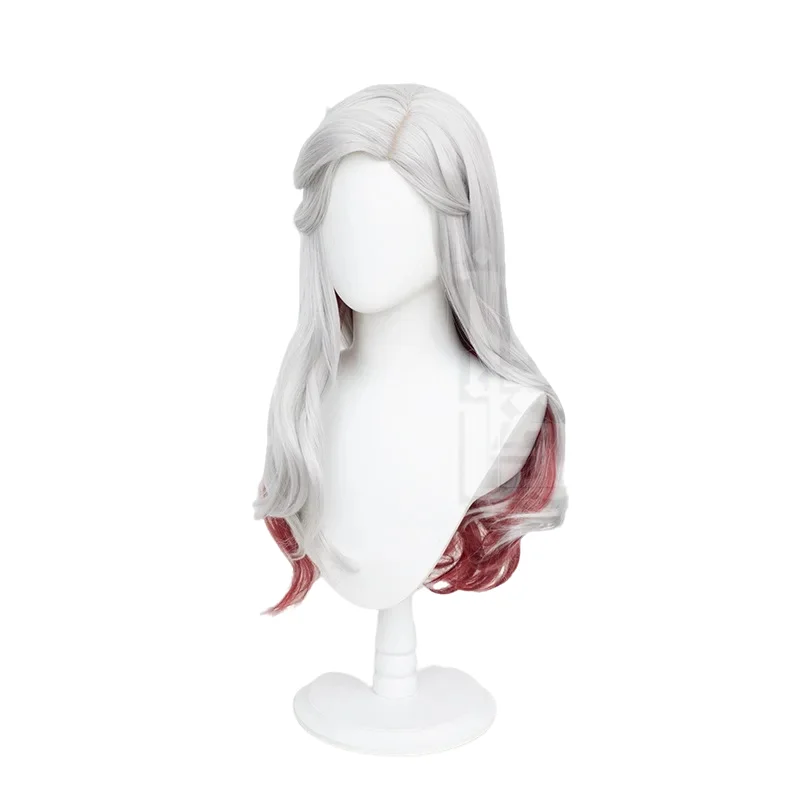 Wig Cosplay Game identitas V Ada Mesmer 75CM rambut sintetis tahan panas merah perak Wig Cosplay pesta Halloween