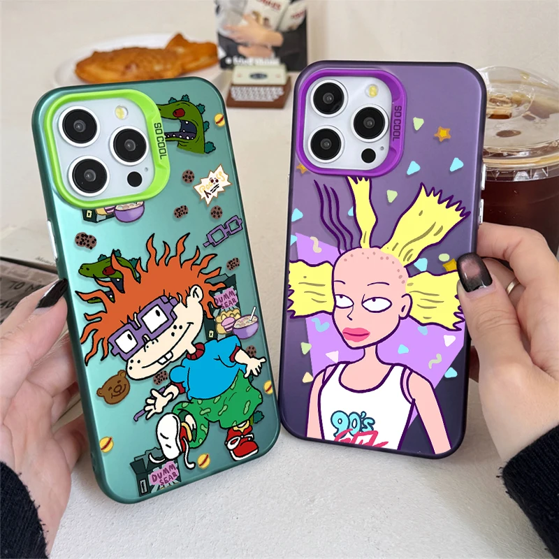 مضحك الكرتون R-Rugrats PC حافظة هاتف صلبة آيفون 17 الهواء 16 15 11 12 14 13 برو ماكس XS X XR زائد 8 7 SE 2020 غطاء مقاوم للصدمات