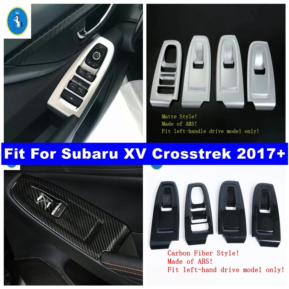 

Auto Door Window Glass Lift Button Switch Control Panel Cover Trim For Subaru XV Crosstrek 2017 - 2020 Carbon Fiber Accessories