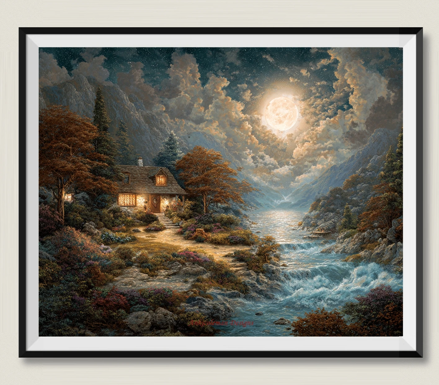 

Moonlit Haven - Рукоделие для вышивания DIY DMC Высокое качество - Наборы для вышивки счетным крестом 14 карат Картина маслом