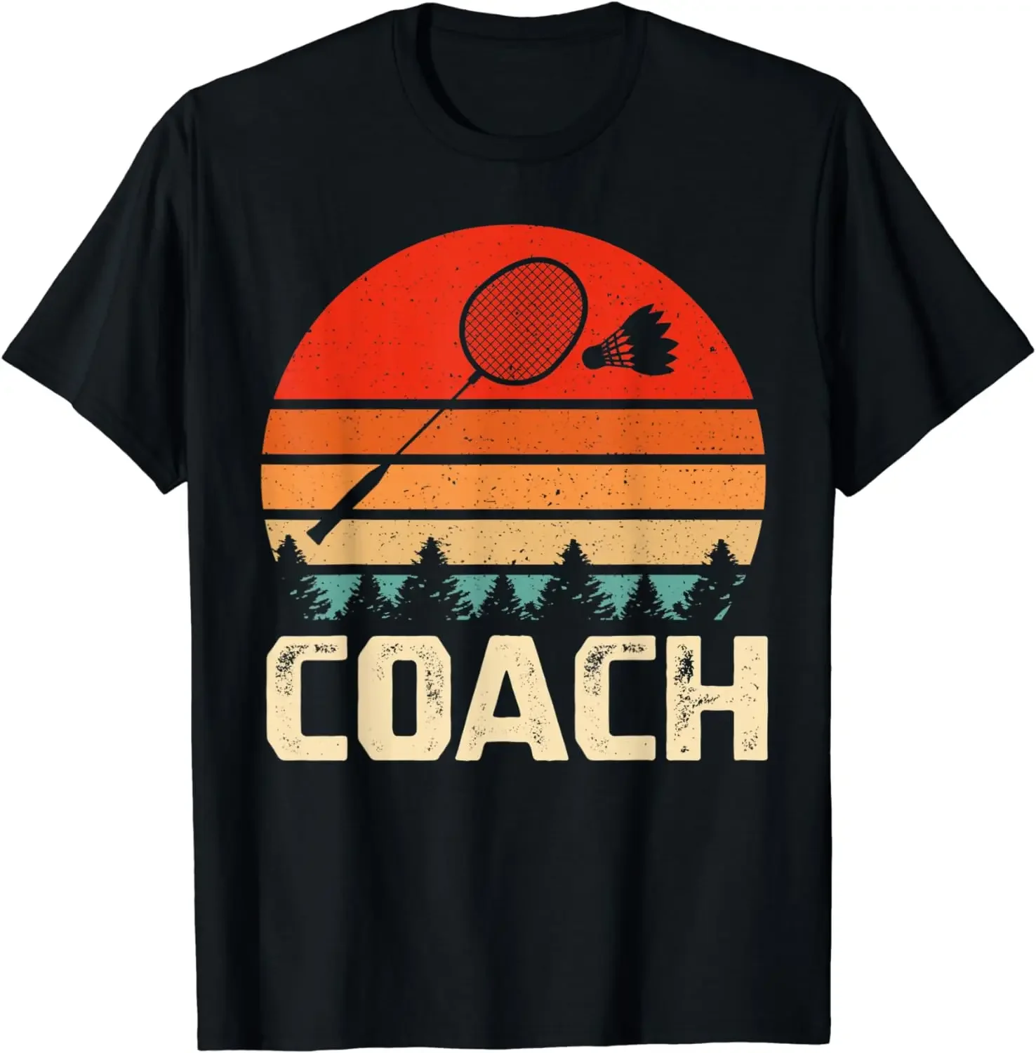 Retro Badminton Racket Shuttlecock Badminton Coach Gift T-Shirt Unisex Style Shirts for Women Men Clothing Streetwear Y2k