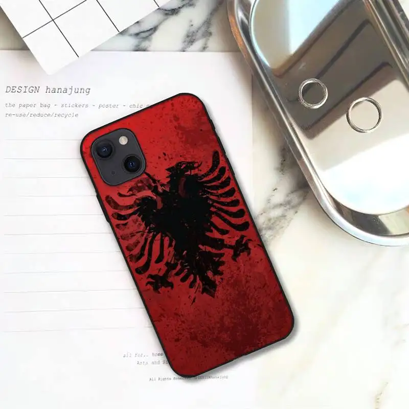 Albania flag  Phone Case For iPhone 11 12 Mini 13 14 Pro XS Max X 8 7 6s Plus 5 SE XR Shell