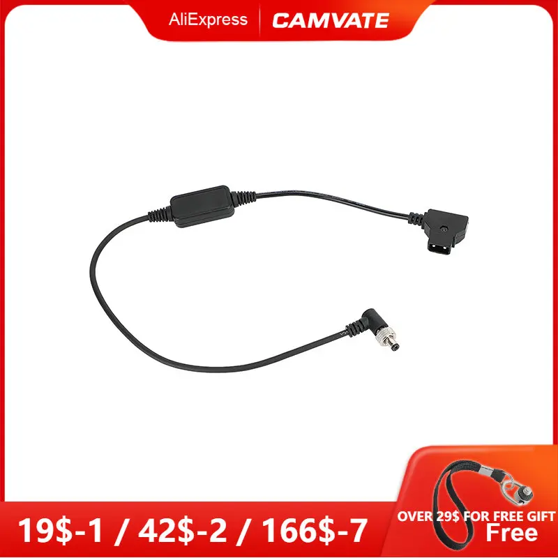 

CAMVATE D-Tap to Locking DC 2.5mm Right-Angle Cable 12V Output Power Cord (19.68") For Powering Video Devices, Monitors, Lights