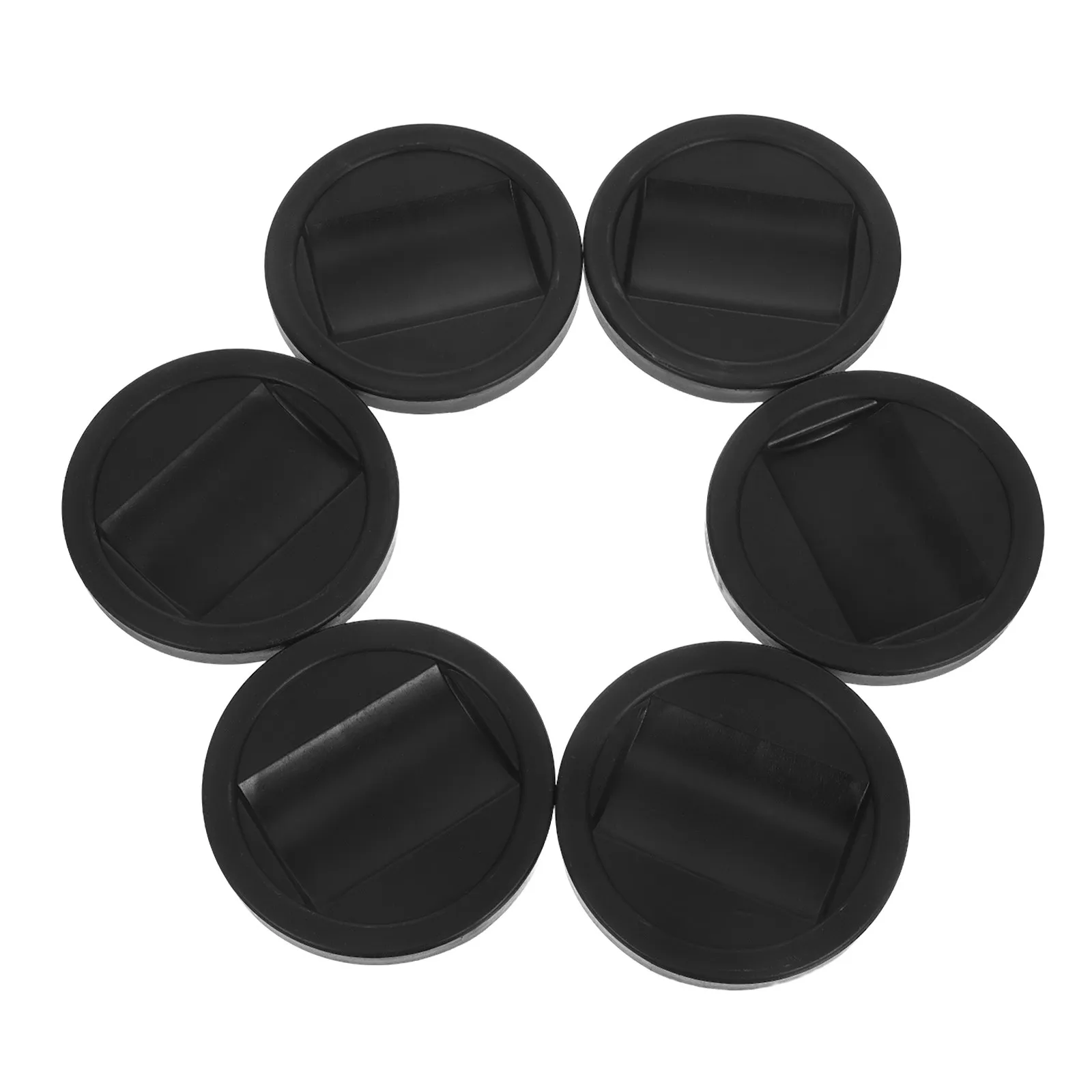 6Pcs Black Rubber Furniture Pads Non-Slip Caster Cups for Sofas Beds Office Chairs Floor Scratch Prevention Wheel Stopper