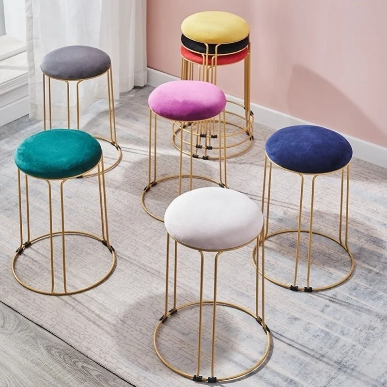 Nordic Home Cheap Leather and Green Velvet Stackable Modern bar Stools for Kitchen