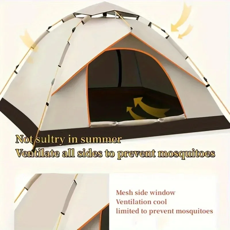 Triangle-Shaped Waterproof Outdoor Tent - Durable Polyester, Easy Setup, Double Layer Protection, Dual Doors, Hydrophobic Fabric