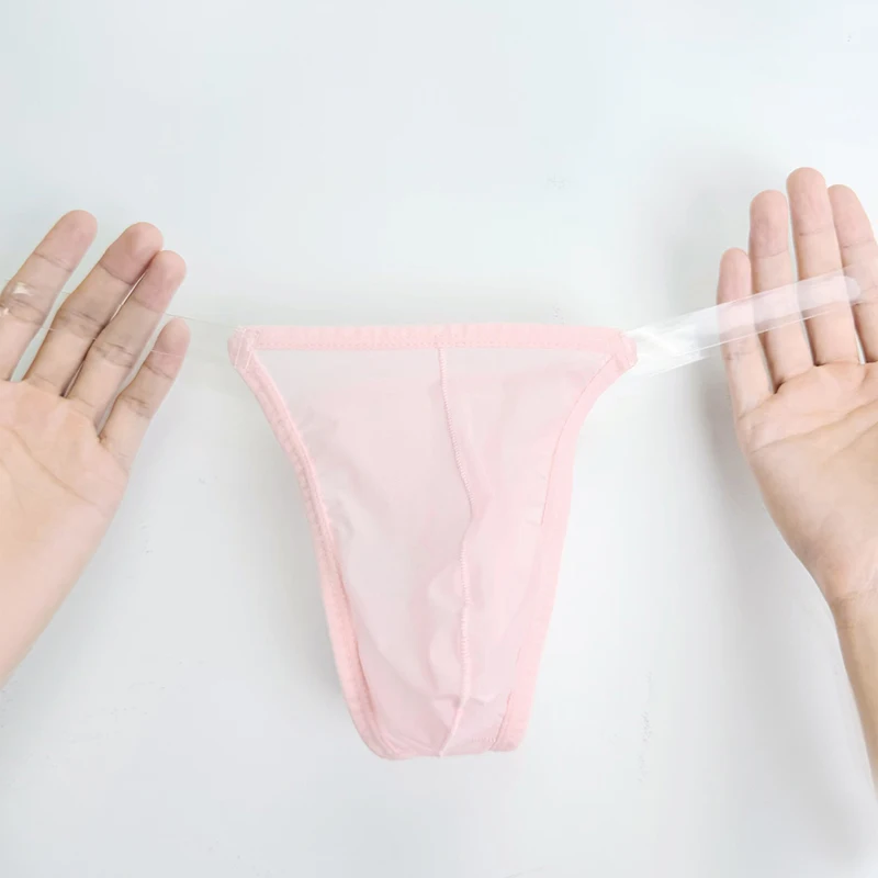 2/3 قطعة ADANNU الرجال منخفضة الخصر ملخصات g-سلسلة سيور 0.1 سنتيمتر رقيقة جدا شفافة مثير بلون الملابس الداخلية AD790