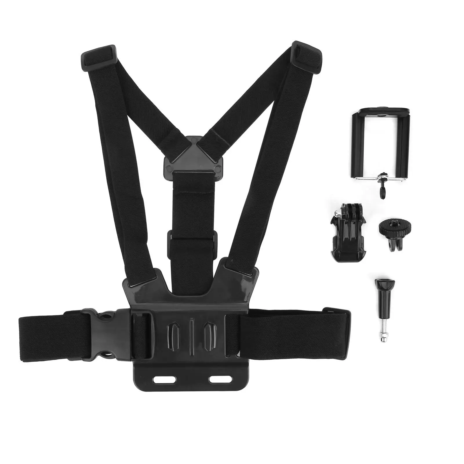 Universal Adjustable Phone Clip Holder for Chest - for outdoor Sports Photography Support