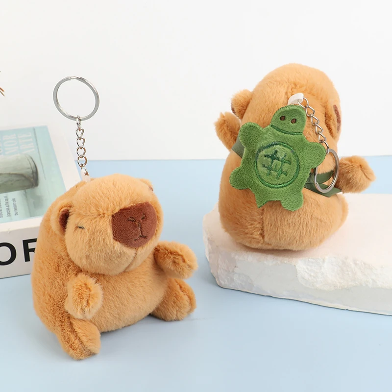 Capybara Plush Keychain Pendant Simulation Capibara Kawaii Anime Fluffty Toy Stuffed Animals Doll Plush Water Pig Birthday Gift