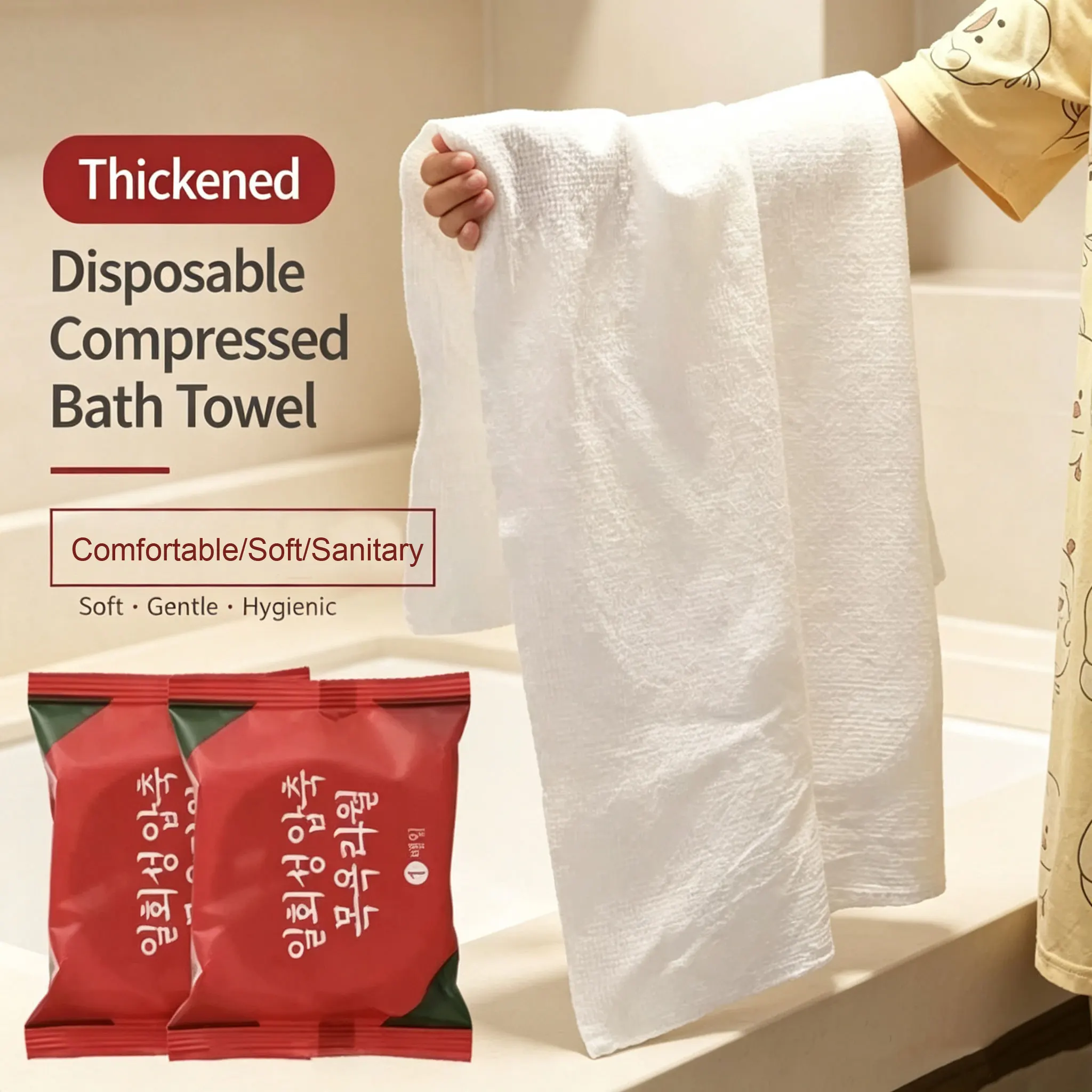 5/10PCS Compressed Washcloth Disposable Compressed Bath Towel Thickened Portable Portable Travel Towel Individually Wrapped