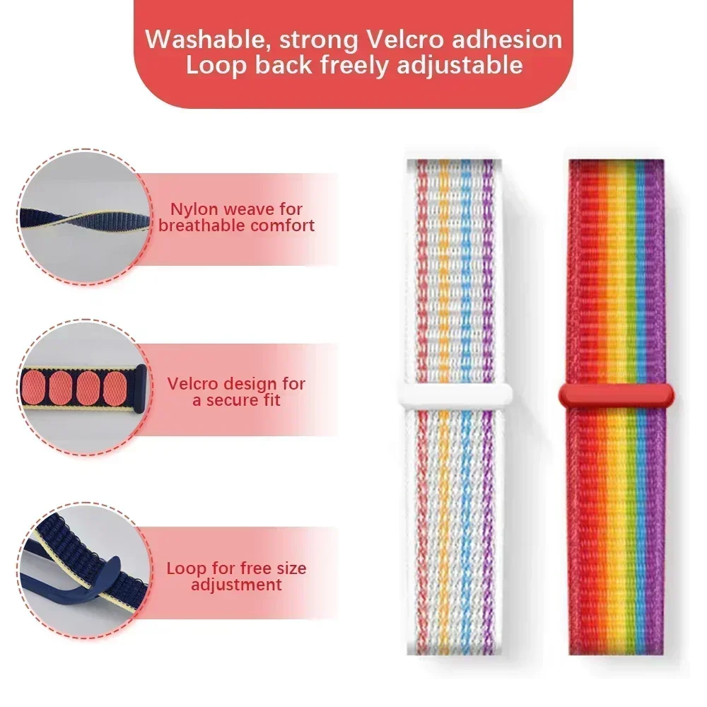 Nylon Loop for Xiaomi Mi Band 9 8 Strap 8 NFC Smart Watch Wristband Correa Replacement Sport Pulsera for Miband 8 Bracelet Corre