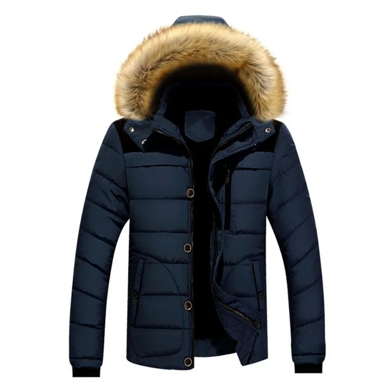 Jaqueta Puffer de gola alta masculina, casaco, Parkas quentes, streetwear, extra grossa, altamente acolchoada, à prova de vento, gola alta, inverno