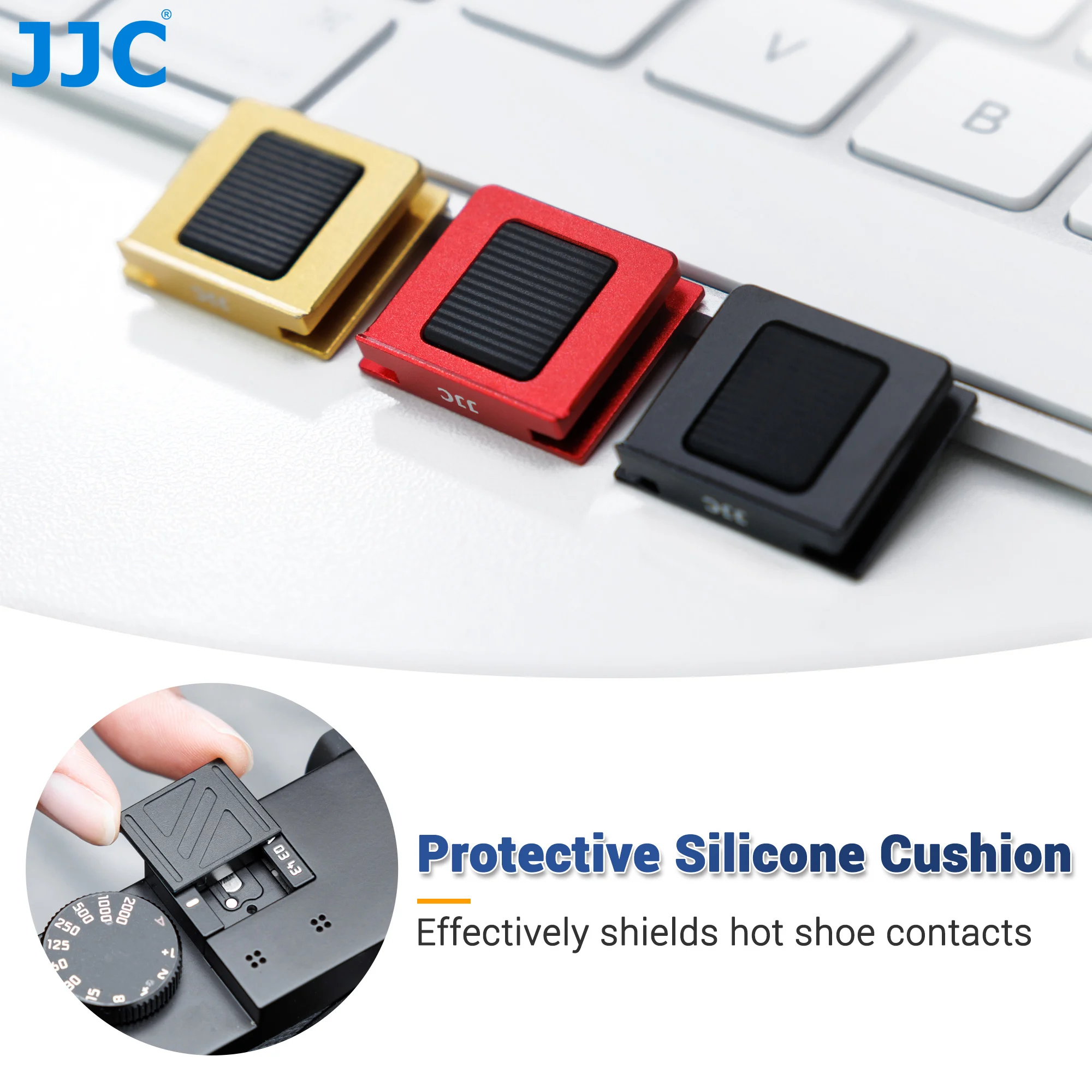 JJC Camera Flitsschoen Cover Beschermkap Voor Leica Q3 43, Volledige dekking Ontwerp Aluminium Luxe Flitsschoen Cover Rood