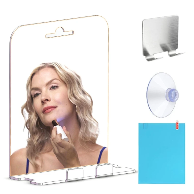 シャワーミラー曇りなし、カミソリホルダー付き、防曇壁掛けシャワーミラードロップシッピング