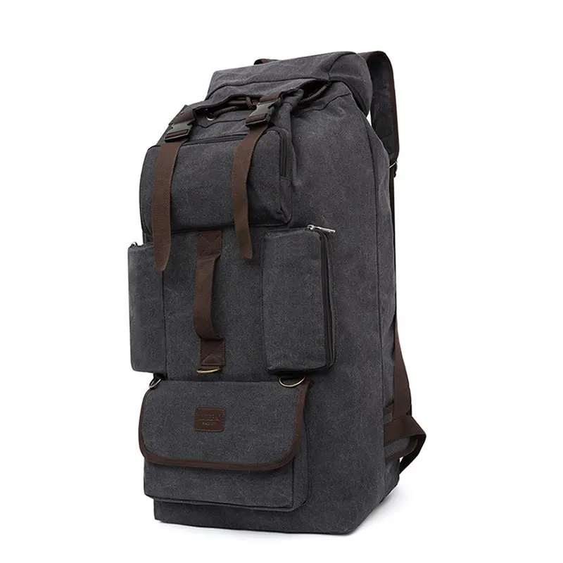 New Fashion Men Backpack Bags Canvas Outdoors String Large Space Climbing Multifunction Fashionable Pockets Multi-Zipper Working