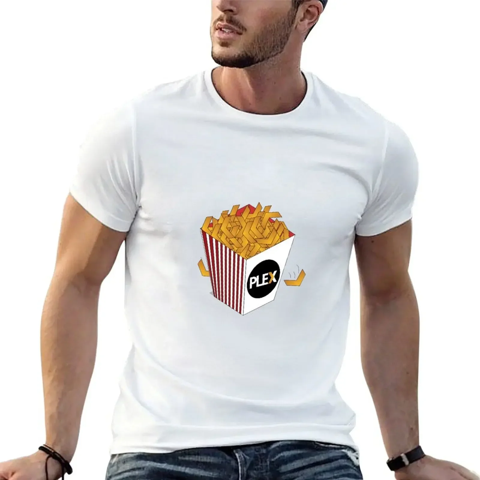 Plex Popcorn T-Shirt summer tops anime stuff Aesthetic clothing aesthetic clothes t shirt men