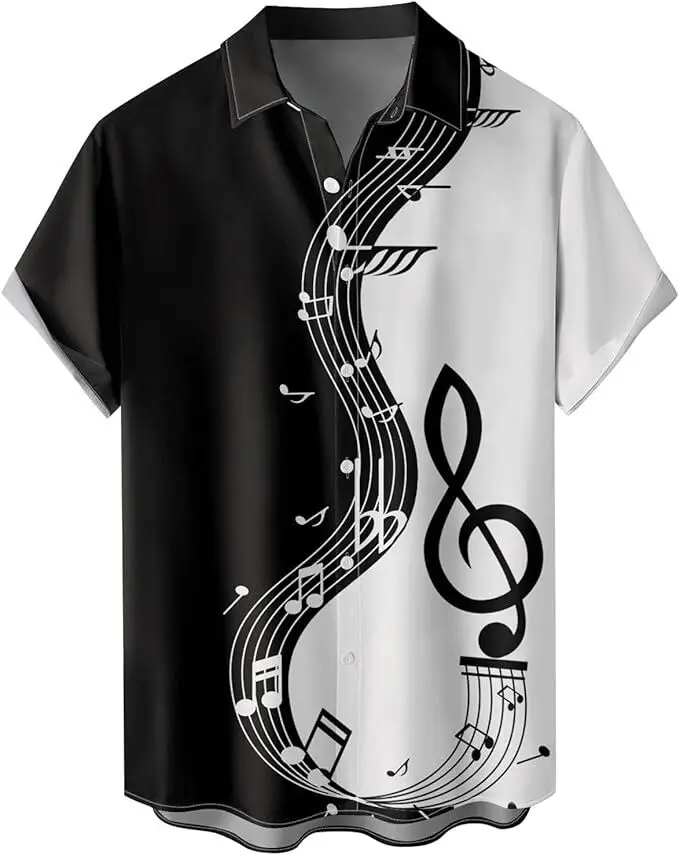 Summer fashion shirts geometric print Hawaiian shirts summer beach casual shirts men's short-sleeved tops comfortable Chinese st