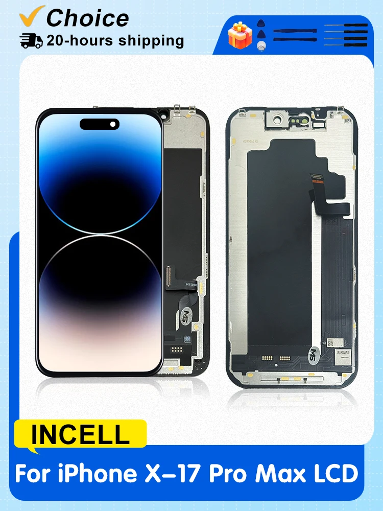 INCELL LCD-Display mit 3D-Touch für iPhone 11, 12, 13, 14, 15, 16, 17 Pro Max, 15 Plus, X, XR, XS Max, 12 Mini – Digitizer-Bildschirm