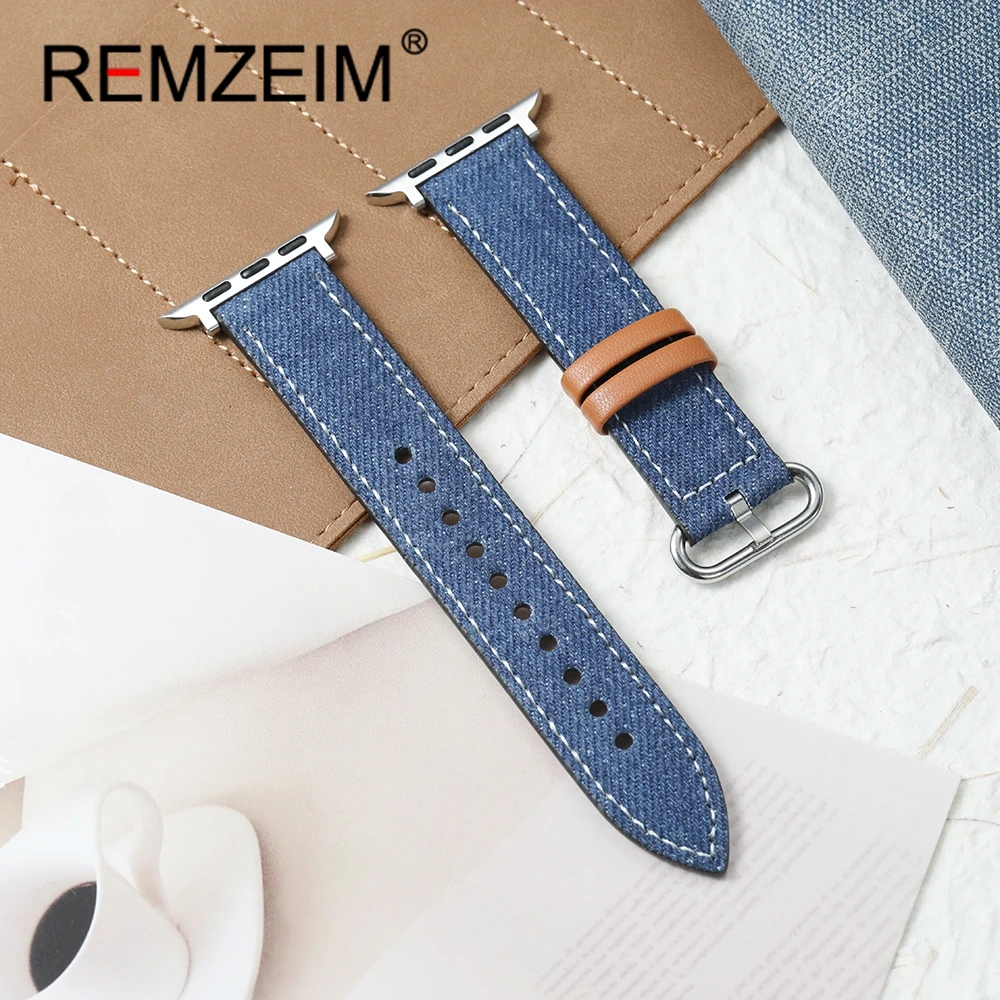 Cowboy Canvas Strap for Apple Watch 1-10 Ultra SE 2 Casual Wrist Band for Iwatch 38mm 40mm 41mm 42mm 44mm 45mm 46mm 49mm