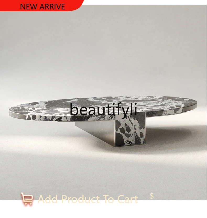 

Italian light luxury natural marble coffee table living room home high-end villa Nordic modern minimalist creativity G1218