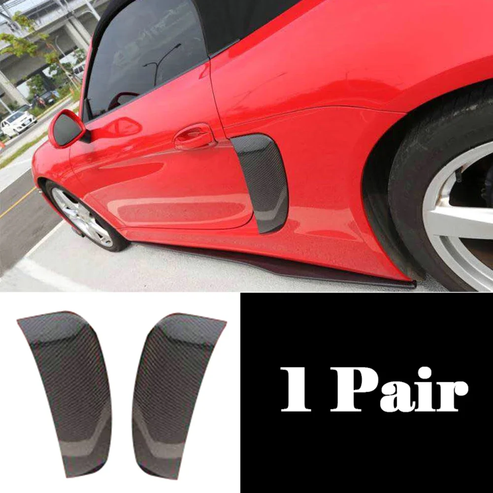 2xCar Leaf Plate Simulation Outlet Vent Carbon Fiber Decor Side Air Flow Sticker For Porsche Cayman GT4 2014