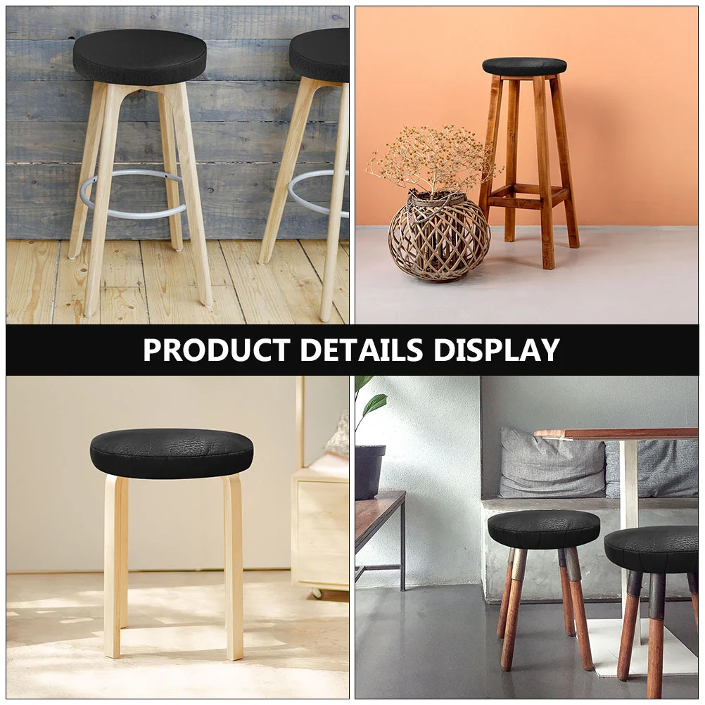 2 Pcs Stool Elastic Band Chair Seat Protector PU Round Bar Stool Covers Round Seat Cover Dining Chair Pot Protector Home