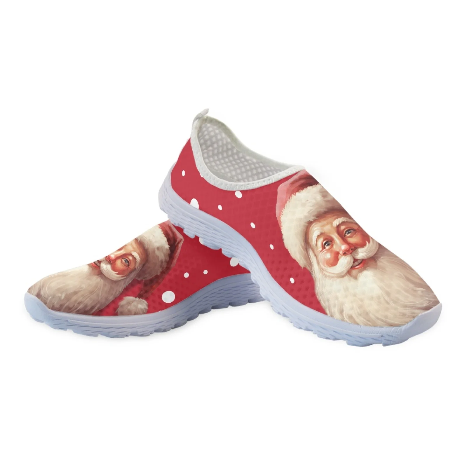 Belidome-Chaussures de Noël en Maille Respirante et Personnalisée pour Femme, Baskets de Marche Décontractées avec Motif de Père Noël, Marque de Styliste