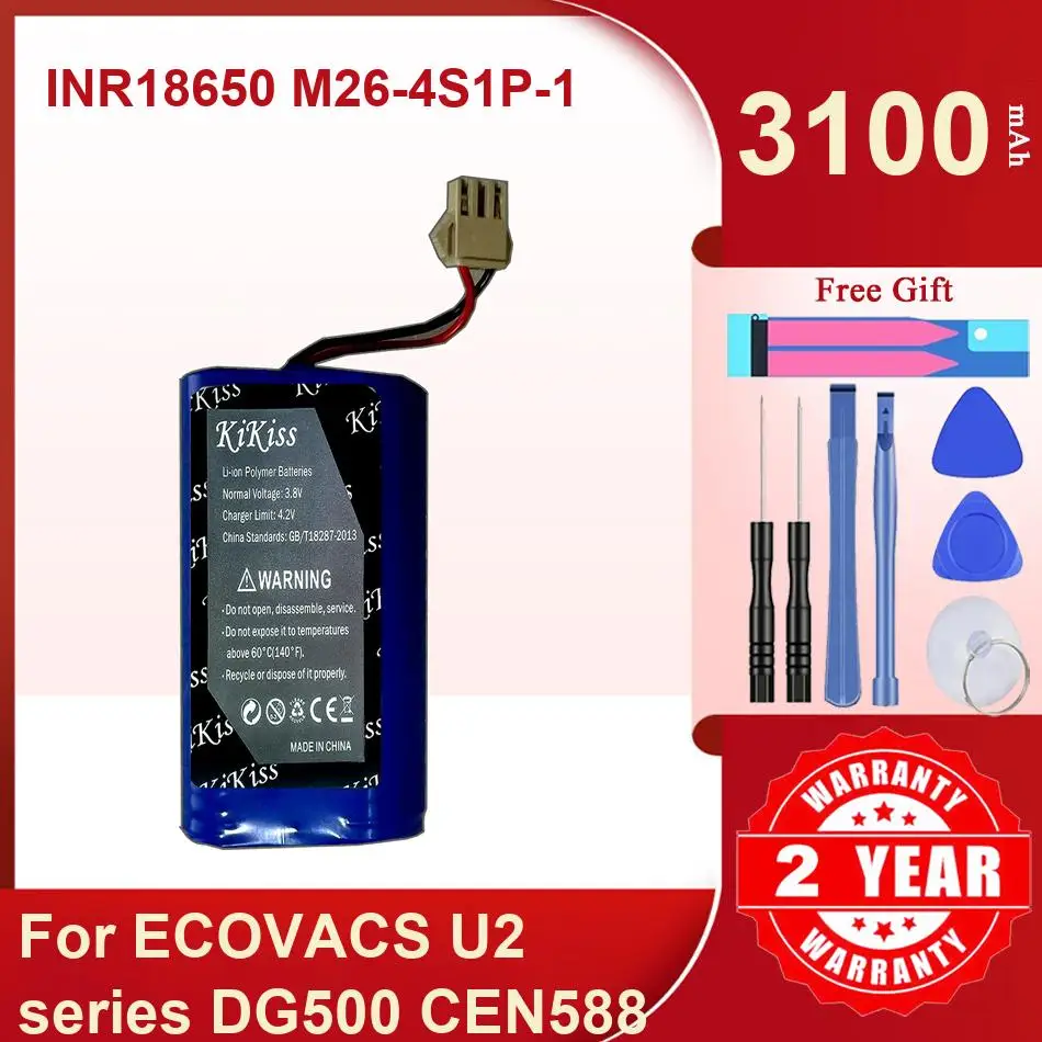 

Аккумулятор Kikiss 3100 мАч INR18650 M26-4S1P-1 для ECOVACS серии U2 DG500 CEN588
