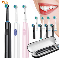 Rotating Electric Toothbrush Rechargeable Rotary Toothbrush with 8 Soft Soft Heads Smart  Electric Tooth Brush for Adults