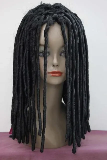 HIP-HOP Reggae Black Dreadlocks Wig Masquerade Braids Cosplay Party Wig Hair