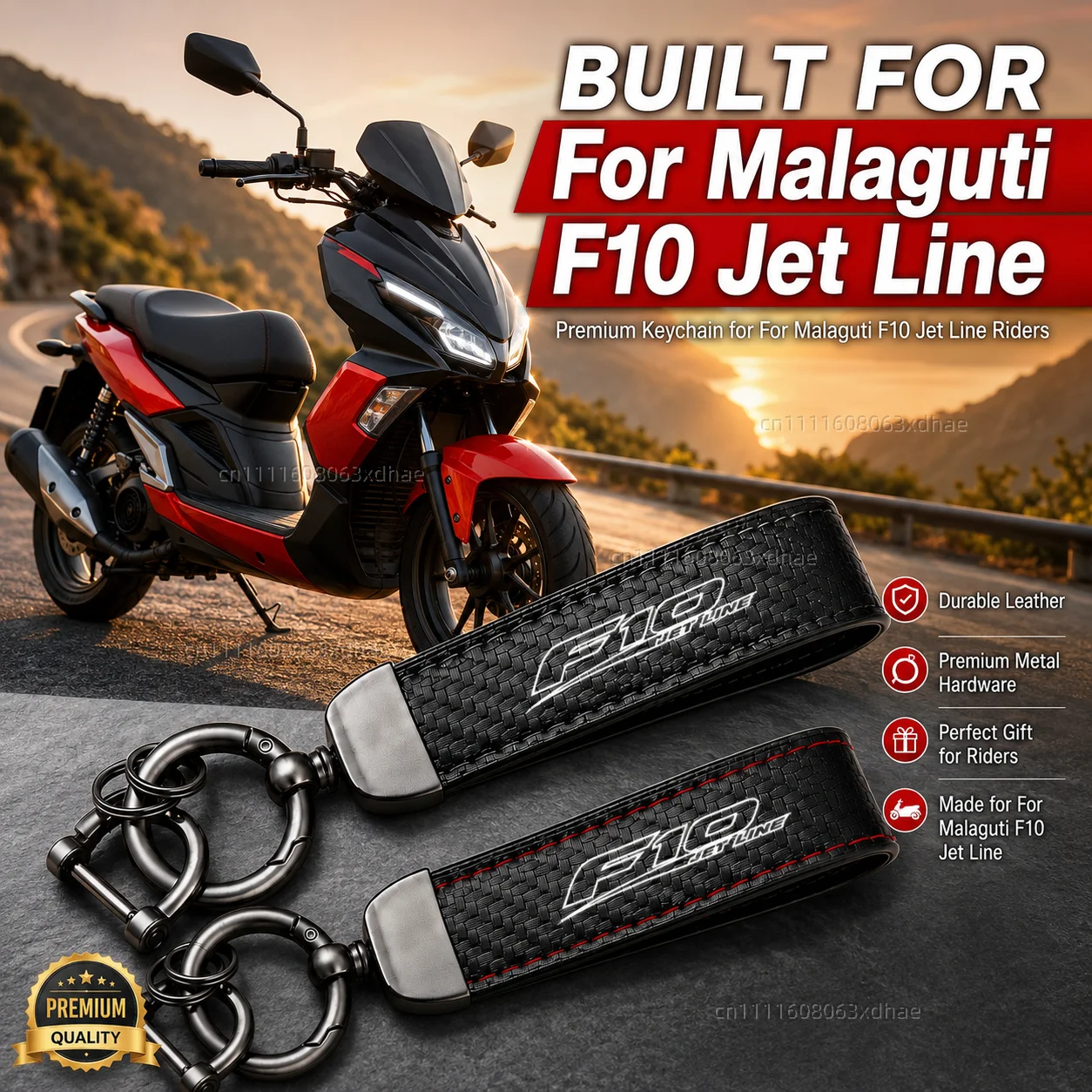 

High-Grade Leather Motorcycle Keychain Holder Keyring Accessories For Malaguti F10 Jet Line 1995-2003