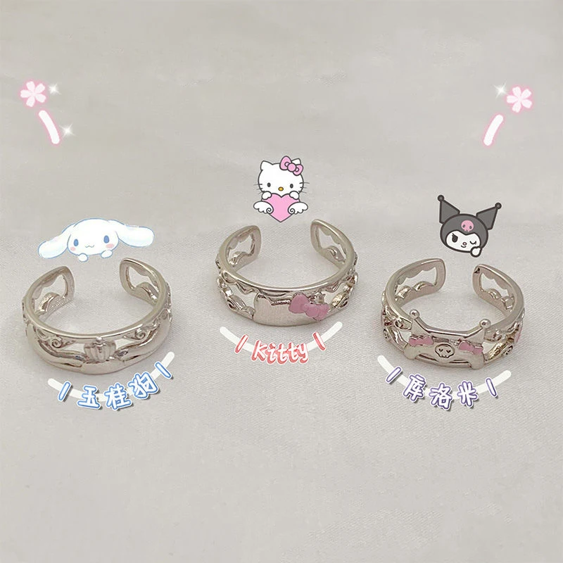 

Kawaii Ring Sanrio Hello Kittys Mymelody Cinnamoroll Kuromi Accessories Cute Beauty Summer Garden Girlfriends Christmas Gift