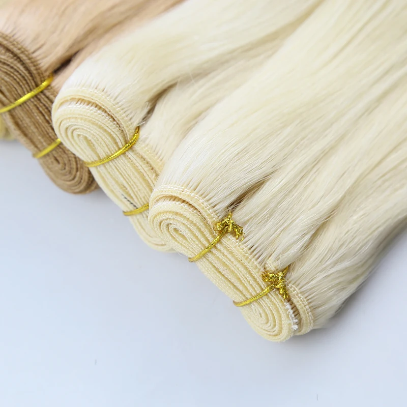 Jsnme Steil Mensenhaar Weeft Europese Remy Menselijk Haar Inslagbundels Naaien In Inslag Extensions Blond 14 "-24" Natuurlijk Haar Vrouwen