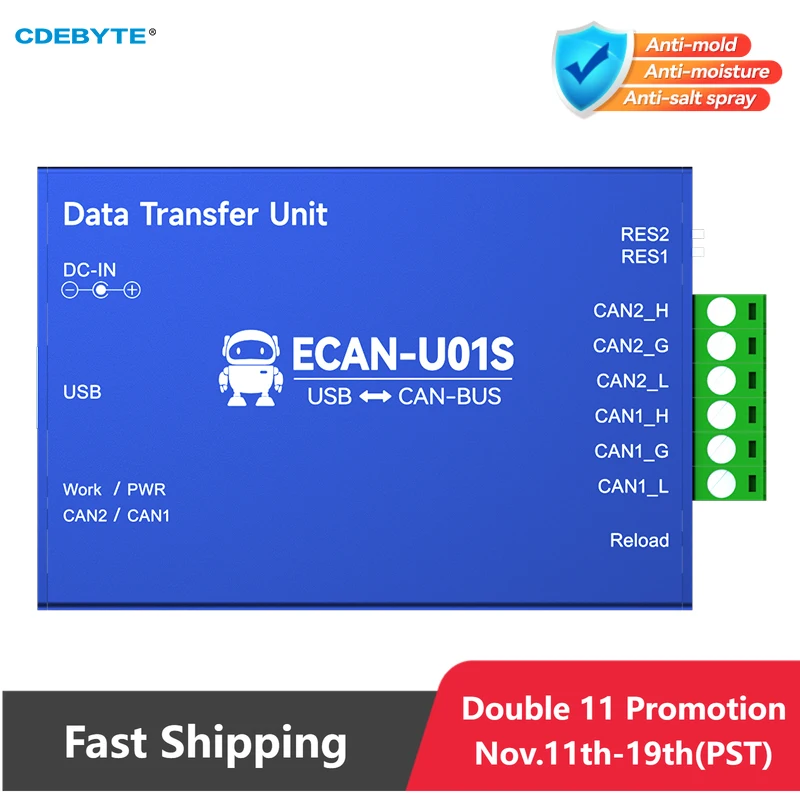 CAN to USB Converter CAN2.0 Debugger Bus Analyzer CAN-BUS Bidirectional 2-Way Transceiver CDEBYTE ECAN-U01S Portable Relay