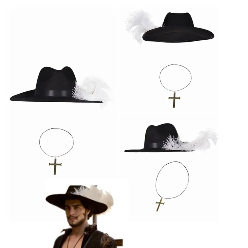 Dracule Mihawk Cosplay Costume Outfits Adult Men Cap Hats Necklace Set Halloween Carnival Accessories