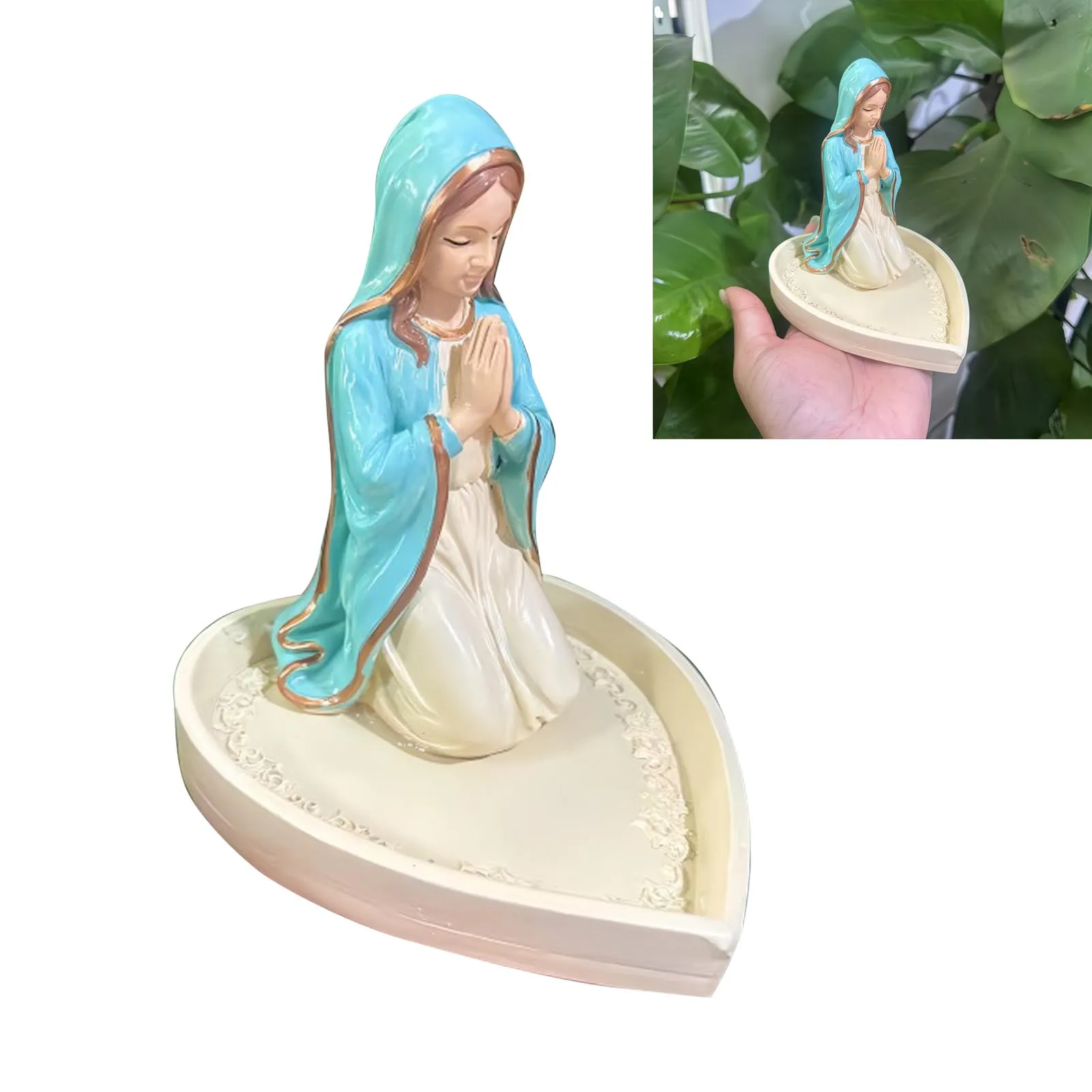 

Статуэтка из смолы для стола: подставка для розария, держатель для украшений, религиозный декор для дома, реквизит для фотосъемки
